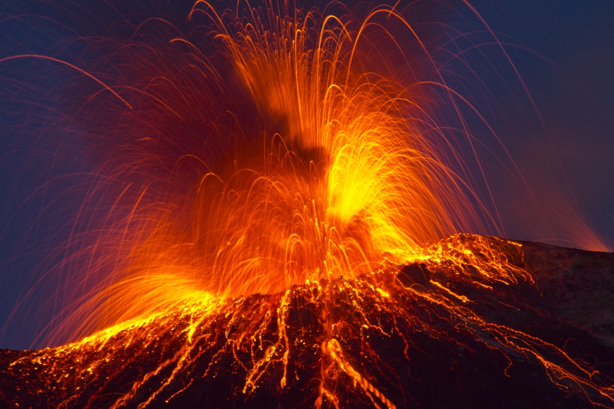 generic volcano erupting