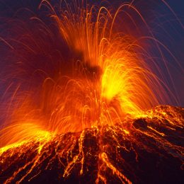 generic volcano erupting