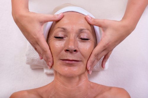 Older Woman Getting Skin Treatment