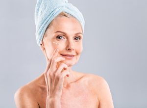 Older Woman with Hydrated Skin