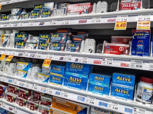 aisle with pain relievers