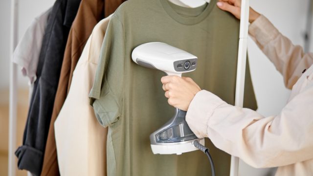 using a steamer on clothes