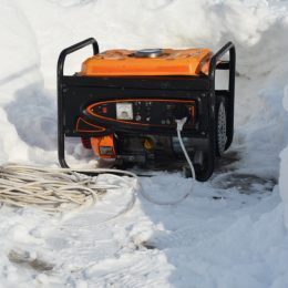 portable generator in snow