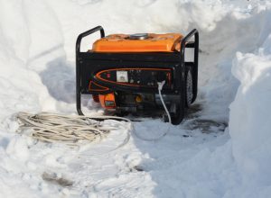 portable generator in snow