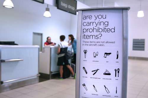 sign for prohibited items at airport