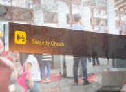sign for security checkpoint