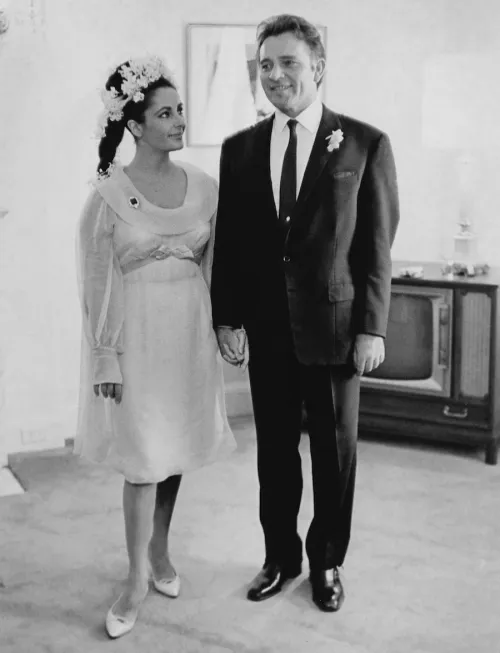 Elizabeth Taylor and Richard Burton at their first wedding in 1964