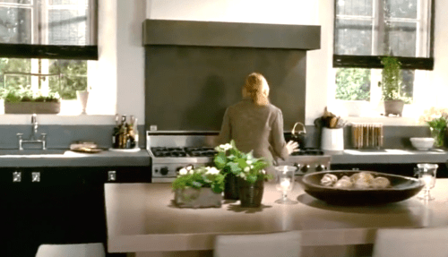 Screenshot of Amanda Woods' LA kitchen in the film 