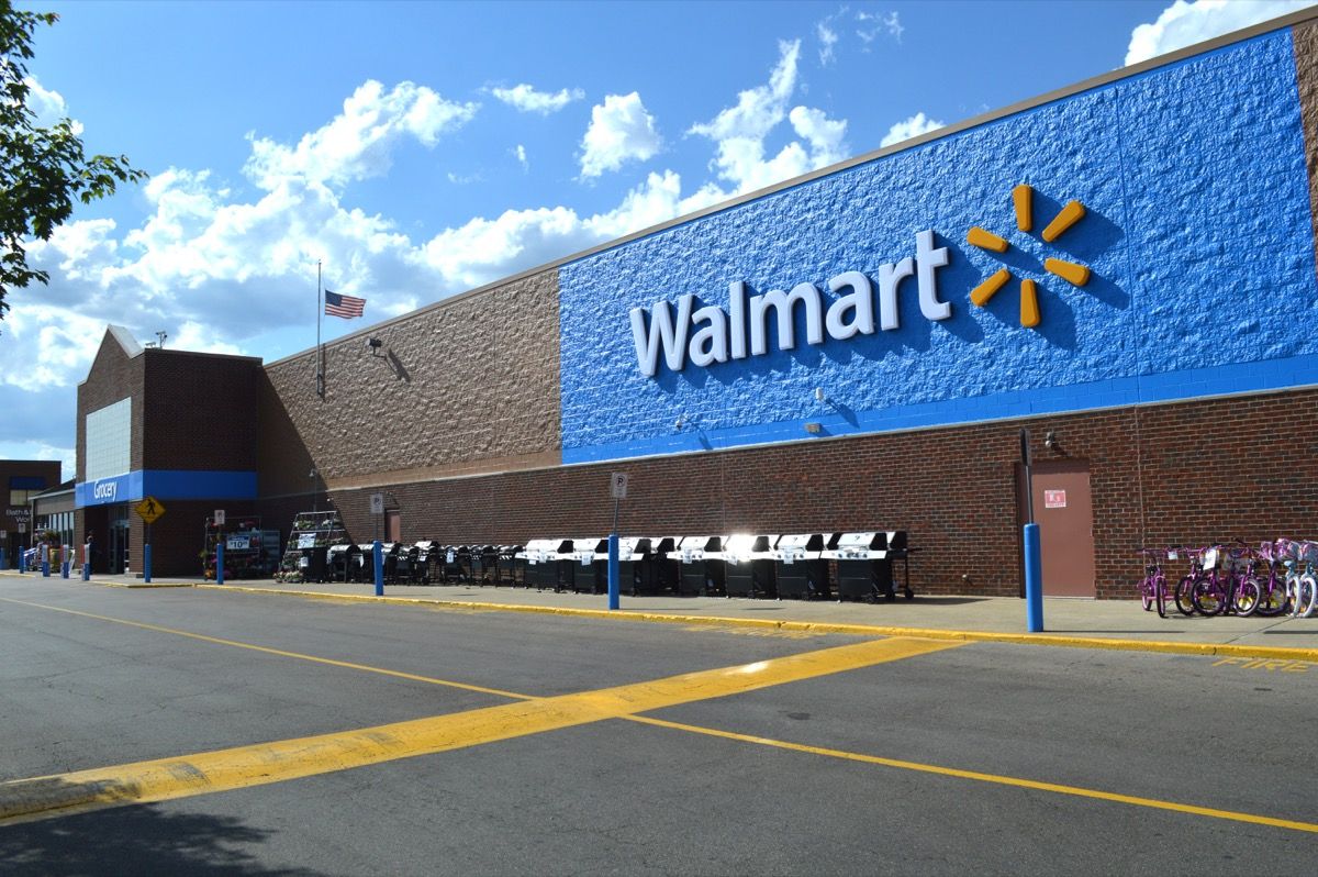 Walmart Supercenter Two Level Storefront Saugus Stock Footage