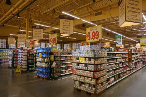 Interior of Wegmans Food Markets at 100 Farm View in Montvale, NJ. Editorial use only.