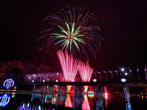 Natchitoches, Louisiana Festival with fireworks