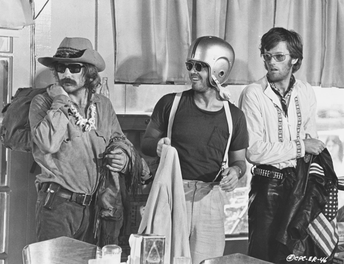 Dennis Hopper, Jack Nicholson, and Peter Fonda in Easy Rider