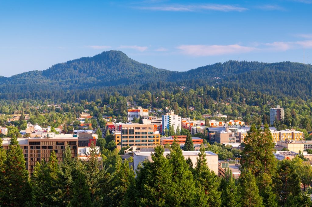 Aerial view of Eugene, Oregon