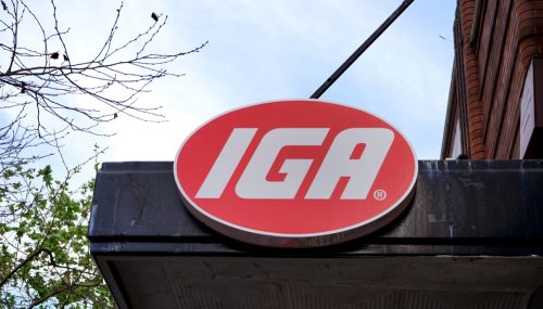 Sydney, Australia - November 03, 2017: Independent Grocers of Australia or IGA are a network of small independent supermarkets, such as this store located in Sydney CBD.