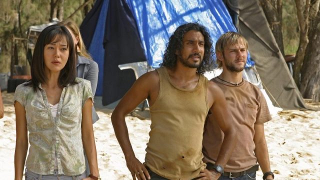 Yunjin Kim, Naveen Andrews, and Dominic Monaghan in Lost