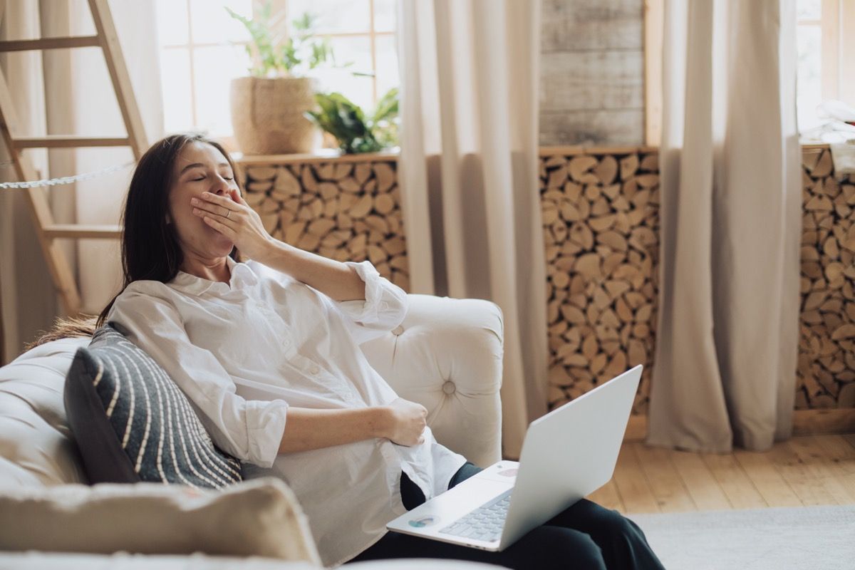 Woman Yawning During the Day