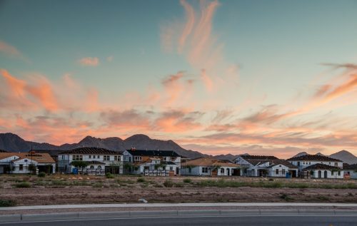 Houses under construction in Queen Creek, Arizona