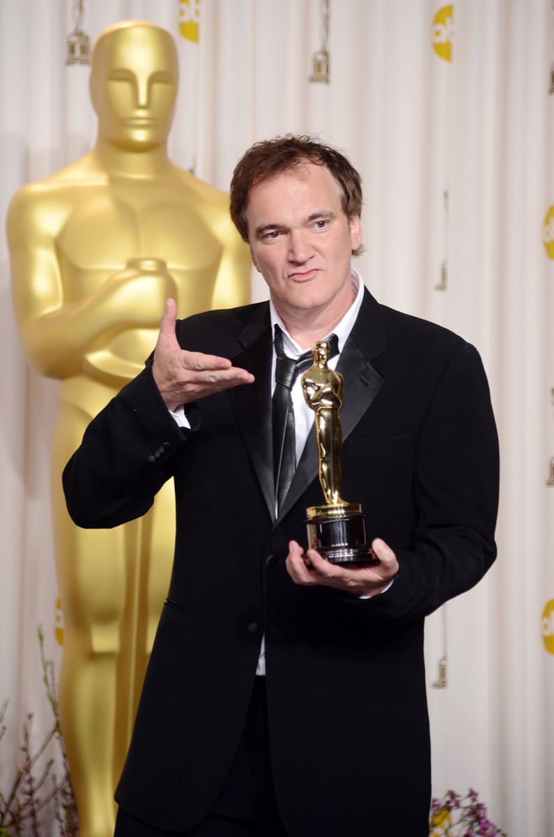 Quentin Tarantino with his Oscar in 2013