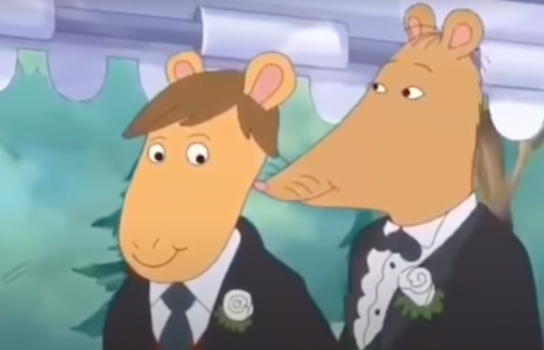 Mr. Ratburn and his partner, Patrick get married.