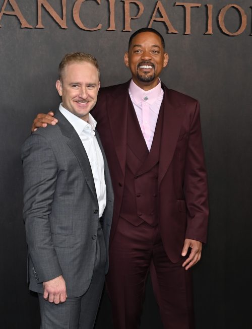 Ben Foster and Will Smith at the "Emancipation" premiere in November 2022