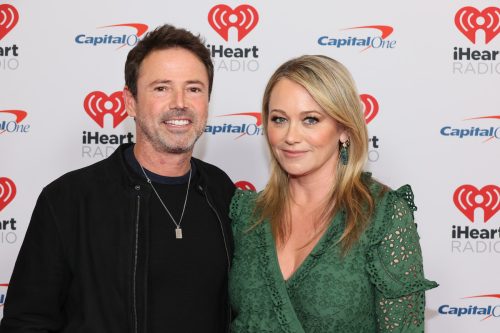 David Lascher and Christine Taylor at Z100's iHeartRadio Jingle Ball 2022