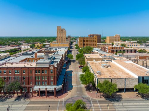Aerial View of Abilene Texas Downtown Area