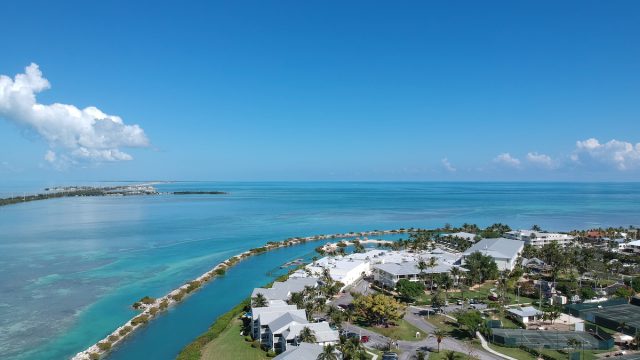 Aerial view of the Cay Resort in Duck Key, Florida.