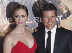 Emily Blunt and Tom Cruise at the premiere of "Edge of Tomorrow" in 2014