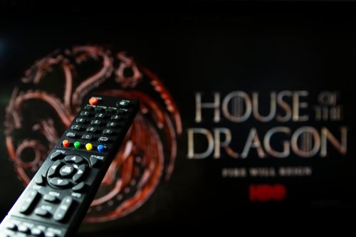 remote control putting on HBO hit "House of Dragon."