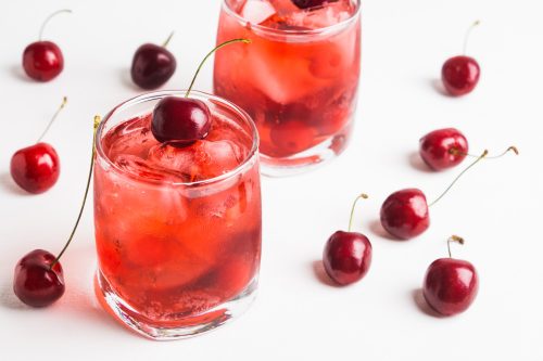 shirley temple mocktail with cherries