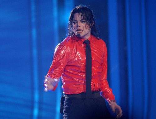 Michael Jackson performing for the "American Bandstand" 50th anniversary celebration in 2002