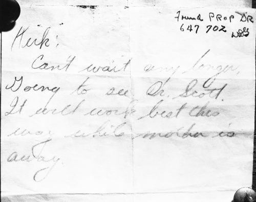 Jean Spangler's note