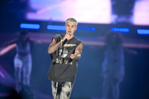 Justin Bieber performing in Pittsburgh in 2016