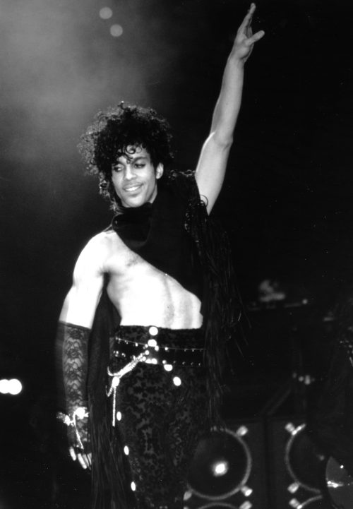 Prince performing in Inglewood, California in 1985