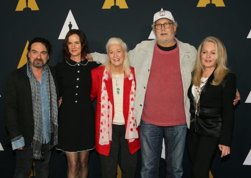 Johnny Galecki, Juliette Lewis, Diane Ladd, Chevy Chase and Beverly D'Angelo attend the Academy of Motion Picture Arts and Sciences 30th Anniversary Screening of "National Lampoons Christmas Vacation" in 2019