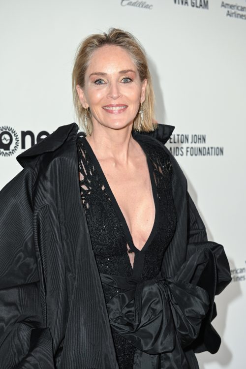 Sharon Stone at the Elton John AIDS Foundation Party in 2020
