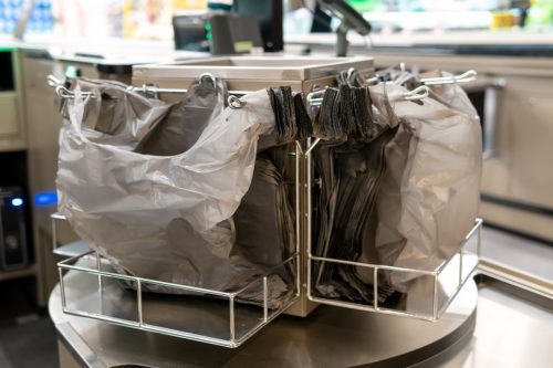 plastic bags at supermarket
