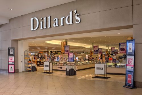 dillards store inside of a mall
