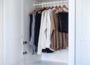 capsule wardrobe in closet
