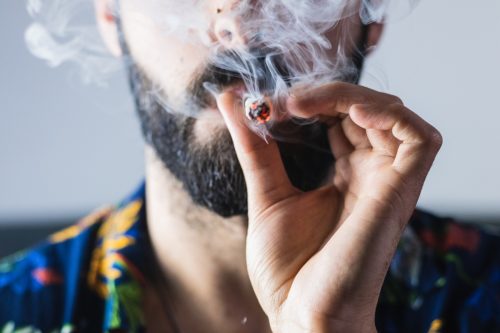 Man Smoking a Joint