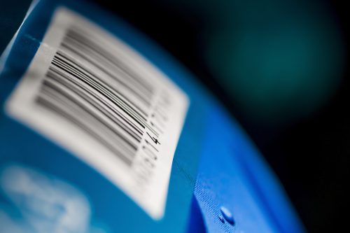 sticker barcode on an item