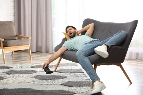 Man Lounging on a Chair
