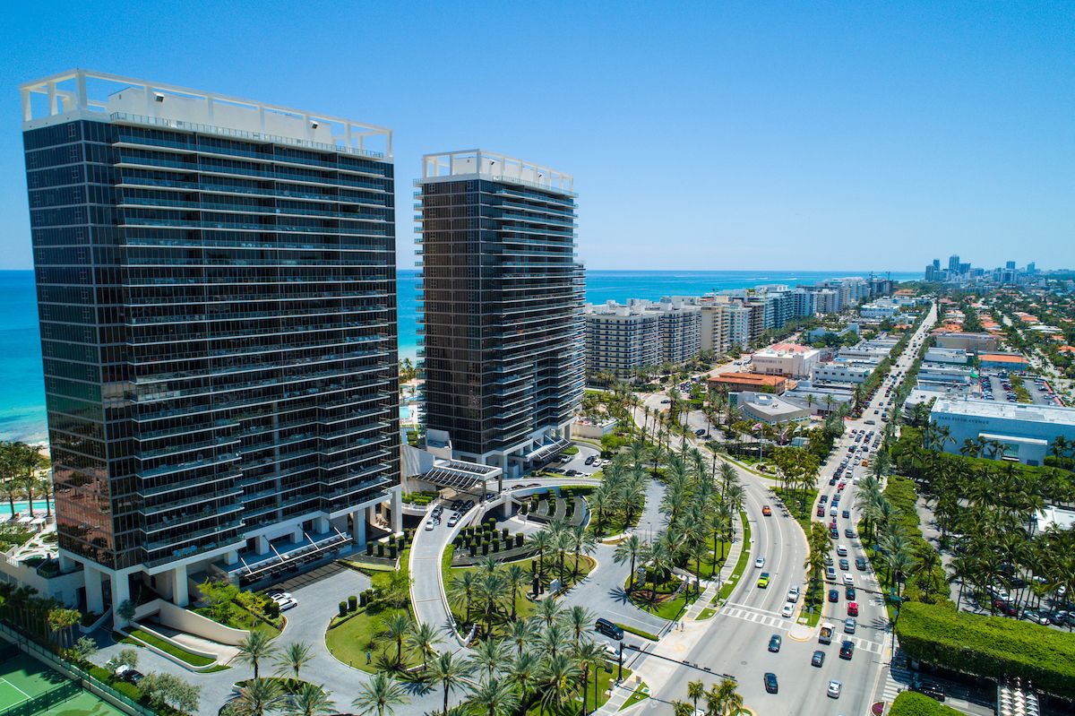 Aerial view of the St. Regis Bal Harbour in Miami.