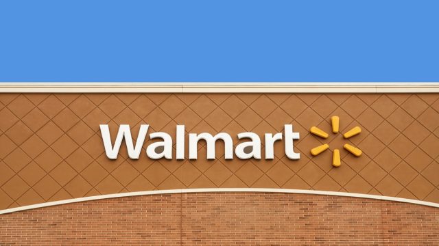 New York, USA - 05-09-2019: Sign of Walmart supermarket