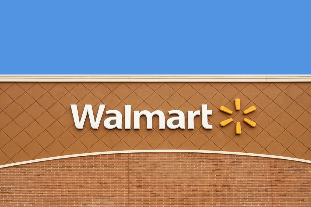 New York, USA - 05-09-2019: Sign of Walmart supermarket