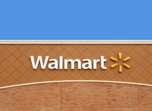 New York, USA - 05-09-2019: Sign of Walmart supermarket