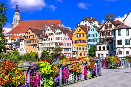 Beautiful floral colorful town Tubingen in Germany (Baden-Baden