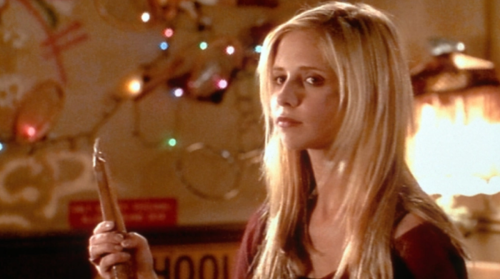 Buffy the Vampire Slayer scene with a lighter