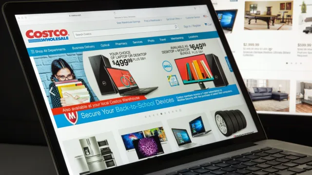 Costco website on a computer or laptop.