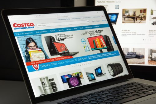 Costco website on a computer or laptop.